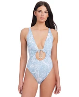 Sanctaury Women's The Meadow Plunging-Neck One Piece Swimsuit