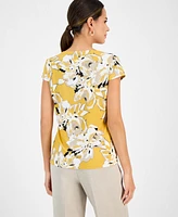 Kasper Women's Printed Cowlneck Top, Regular & Petite