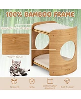 2-Tier Cute Small Cat Tree Cozy & Fun Play Tower for Indoor Cats