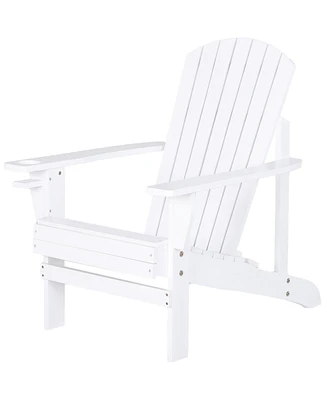 Outsunny Wood Adirondack Chair, Wooden Outdoor & Patio Seating