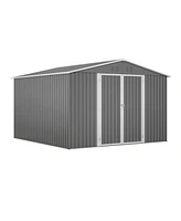 10x10 Metal Storage Shed with Enhanced Frame and Doors