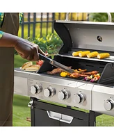 Propane Grill 4 Burner Barbecue Grill Stainless Steel Gas Grill with Side Burner and Cover for Outdoor Bbq, Camping