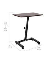 Seville Classics Mobile Laptop Desk Cart With Side Table