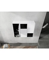12" Bathroom Side Cabinet,3-Soft Close Doors,Float Mounting Design,123(Kd-Packing)