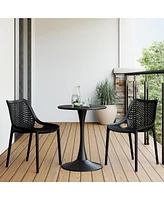 Outdoor Stackable Modern Plastic Dining Chairs (Set of 2)