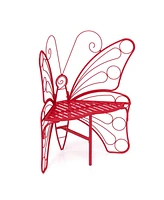Modern Cast Metal Butterfly Bench: Outdoor Seating for Gardens, Yards, and Patios