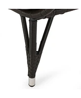 Doris Outdoor Wicker Standing Basket Chair with Water-Resistant Cushion
