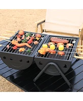 Portable Charcoal Grill: Tabletop, Outdoor Cooking, Durable Steel