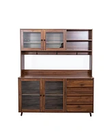 63" Kitchen Hutch Cabinet with Storage