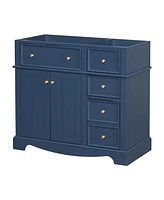 36" Freestanding Bathroom Vanity with Drawers and Shelf