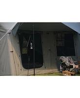 Inflatable Camping Tent: 9.8 x13ft with Canopy, Hand Pump, Easy Setup, Waterproof