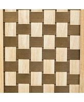 3D Woven Kitchen Island with Drop Leaf and Storage