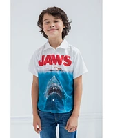 Jaws Boys Hawaiian Button Down Dress Shirt - White