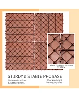 Plastic Interlocking Deck Tiles, 11.8"x11.8" (44 Pack), All-Weather Patio Flooring
