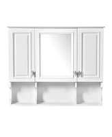 35" Wall Mount Bathroom Medicine Cabinet with Mirror and Shelves
