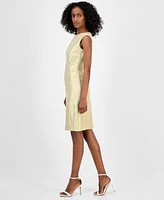 Anne Klein Women's Boat-Neck Sleeveless Sheath Dress