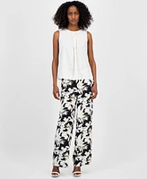Anne Klein Women's Pleated Sleeveless Blouse