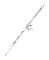 Unwritten Cubic Zirconia Wing Cross Charm Bracelet