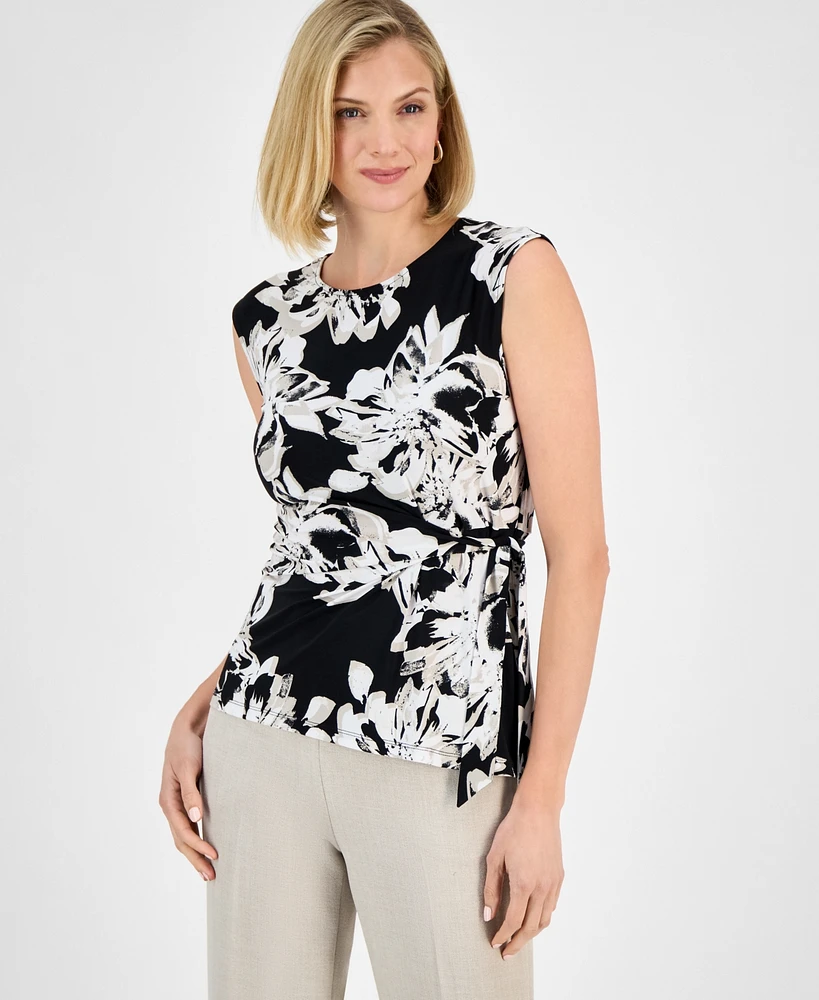 Kasper Women's Sleeveless Floral-Print Top, Regular & Petite