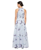 Alex Evenings Petite Printed Organza Halter Dress