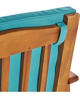 Outdoor Acacia Wood Sofa Set with Water Resistant Cushions, 8-Pcs Set