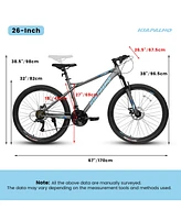 26" Mountain Bike, 21-Speed, High-Carbon Steel Frame, Disc Brakes