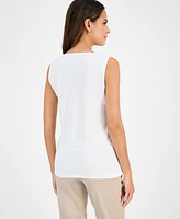 Kasper Women's Hardware-Detail Keyhole Top, Regular & Petite