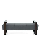 Sleek and Stylish Long - shaped Ottoman, Gray