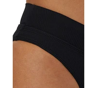 Becca Women's Modern Edge Textured Rib High-Waist Bikini Bottoms