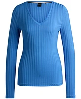 Boss by Hugo Women's Long-Sleeved V-Neck Top