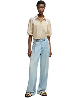 Boss by Hugo Women's Striped Regular Fit Blouse