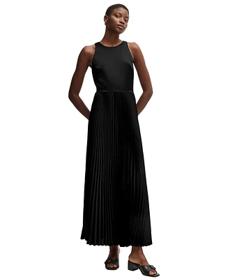 Boss by Hugo Women's Hammered Satin Plisse Maxi Dress