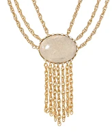 2028 Oval Riverstone Drape Necklace