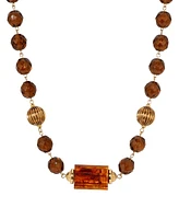 2028 Topaz Glass Bead Strand Necklace