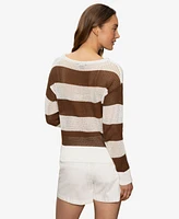 Sanctuary Women's Cotton Open-Knit Long-Sleeve Sweater