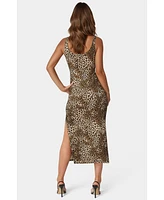 Bebe Women's Printed Square Neck Maxi Dress