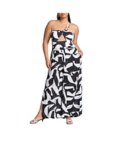 Eloquii Plus Printed Cover-Up Bottom With Slits