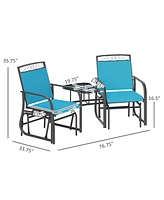 Outsunny 2-Person Outdoor Glider Chair with Table for Garden
