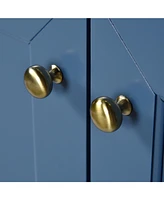 36" Blue Bathroom Vanity with Ceramic Sink and Storage