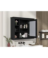 Wall Mounted Bathroom Cabinet with Mirror and 6 Shelves