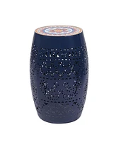 Vivid Boho Mosaic Side Table: Unique Ceramic Tile Top, Durable Metal Frame