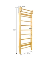 Multi-Purpose Swedish Ladder & Pull-Up Bar for Gymnastics, Physical Therapy, and Home Workouts