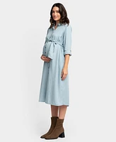 Seraphine Women's Maternity Denim Style Shirt Dress