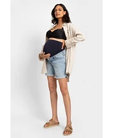Seraphine Women's Over-Belly Denim Maternity Shorts
