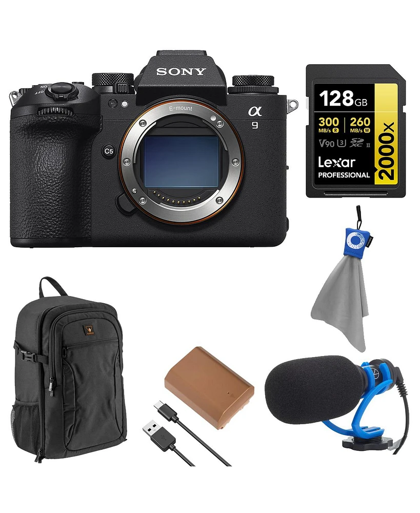 Sony Alpha a9 Iii Mirrorless Camera, Bundle with Gold Series 128GB Uhs-ii Sdxc Memory Card, Aluminum Tripod with Ball Head Kit, Np-FZ100 Lithium-Ion B