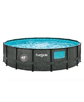 Funsicle 16' x 48" Crystal Vue Oasis Above Ground Swimming Pool Set, Herringbone