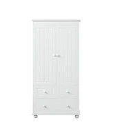 Tall Storage Cabinet with Three Drawers for Bathroom/Office, White