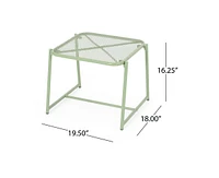 15.5" Modern Mesh Motif Side Table for Outdoor Spaces