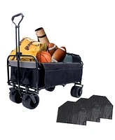 Collapsible Wagon Cart with Strapping System, 440lbs Capacity, for Beach, Camping, Shopping