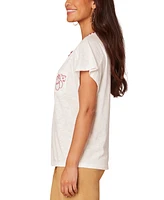 Democracy Women's Embroidered-Pocket Short-Sleeve T-Shirt